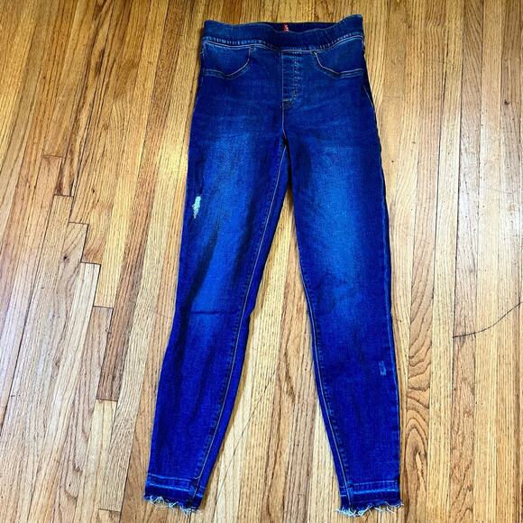 Spanx Denim - SPANX Jeans Womens Small Skinny Raw Hem Pants Compression Blue